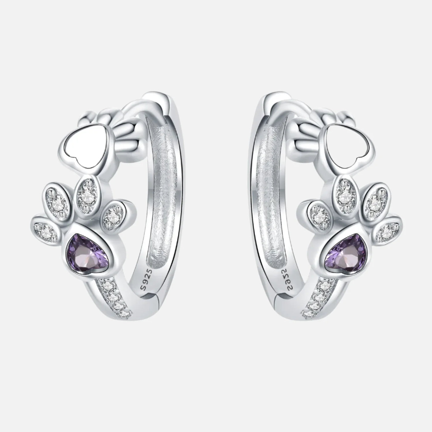 Luna | Paws of Love | Sterling Silver Hoop Earrings