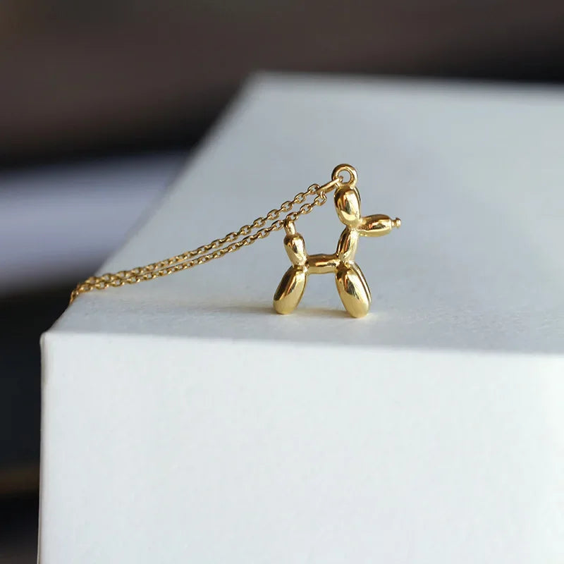 Solaria | Balloon Pup Statement | Gold Necklace