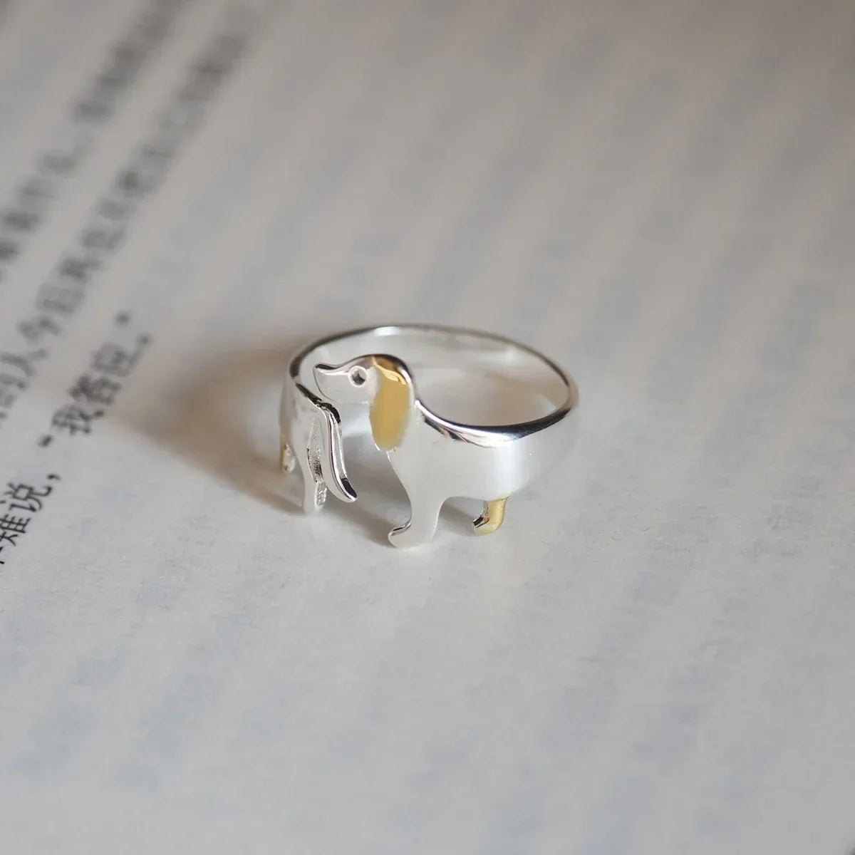 DoxiLove | Eternal Devotion | Sterling Silver Dachshund Memorial Wrap Ring