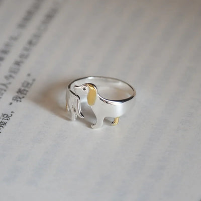 DoxiLove | Eternal Devotion | Sterling Silver Dachshund Memorial Wrap Ring
