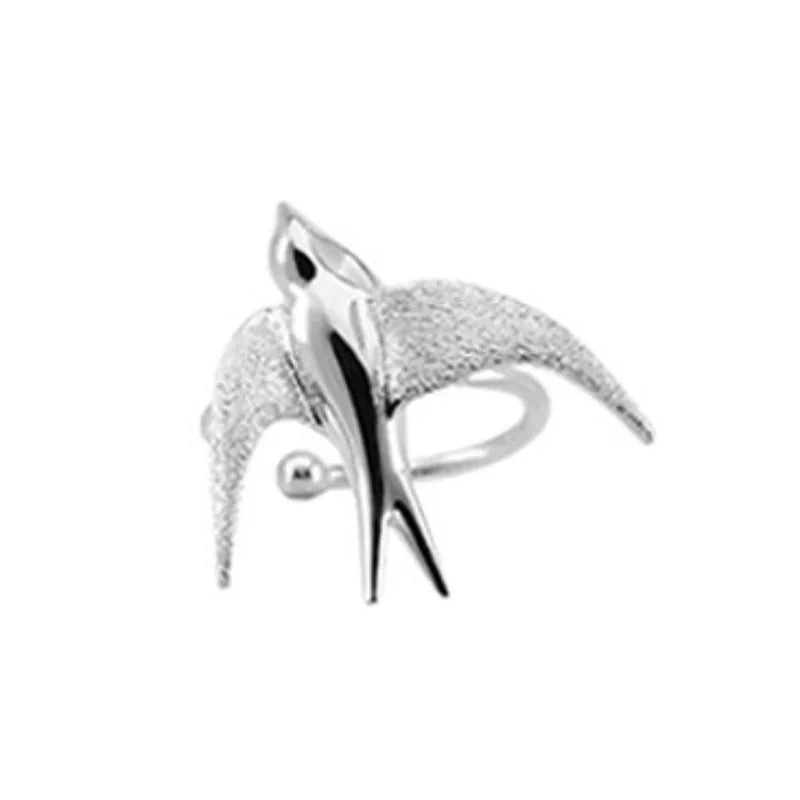 SkyLuxe | Silver Grace | Vintage Swallow Bird Clip-On Earrings