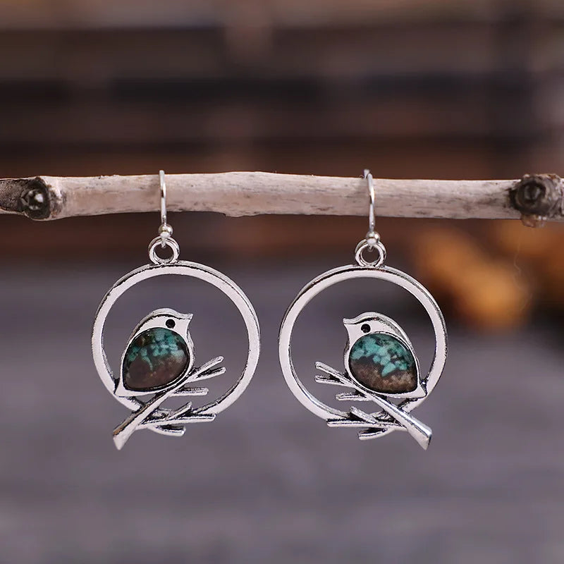 SkyWhisper | Freedom Grace | Vintage Bird on Branch Earrings
