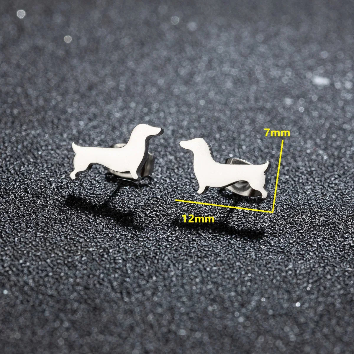 DachSilhouette | Sterling Elegance | Dachshund Stud Earrings