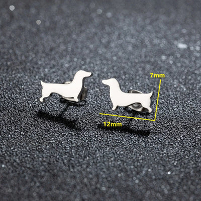 DachSilhouette | Sterling Elegance | Dachshund Stud Earrings