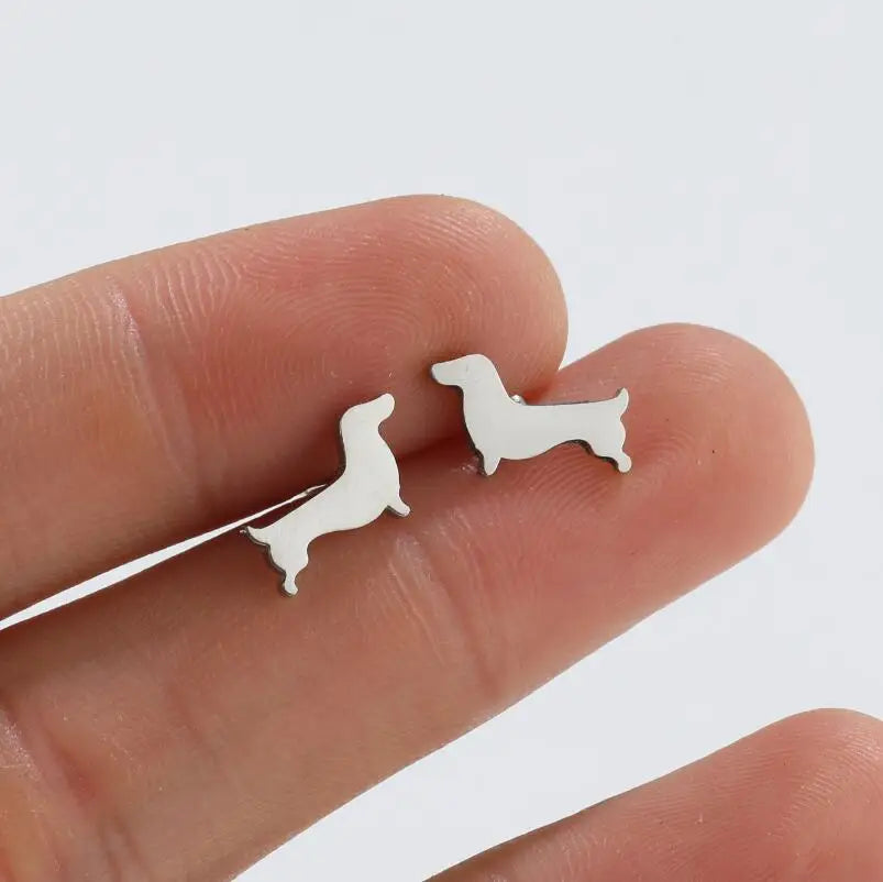 DachSilhouette | Sterling Elegance | Dachshund Stud Earrings