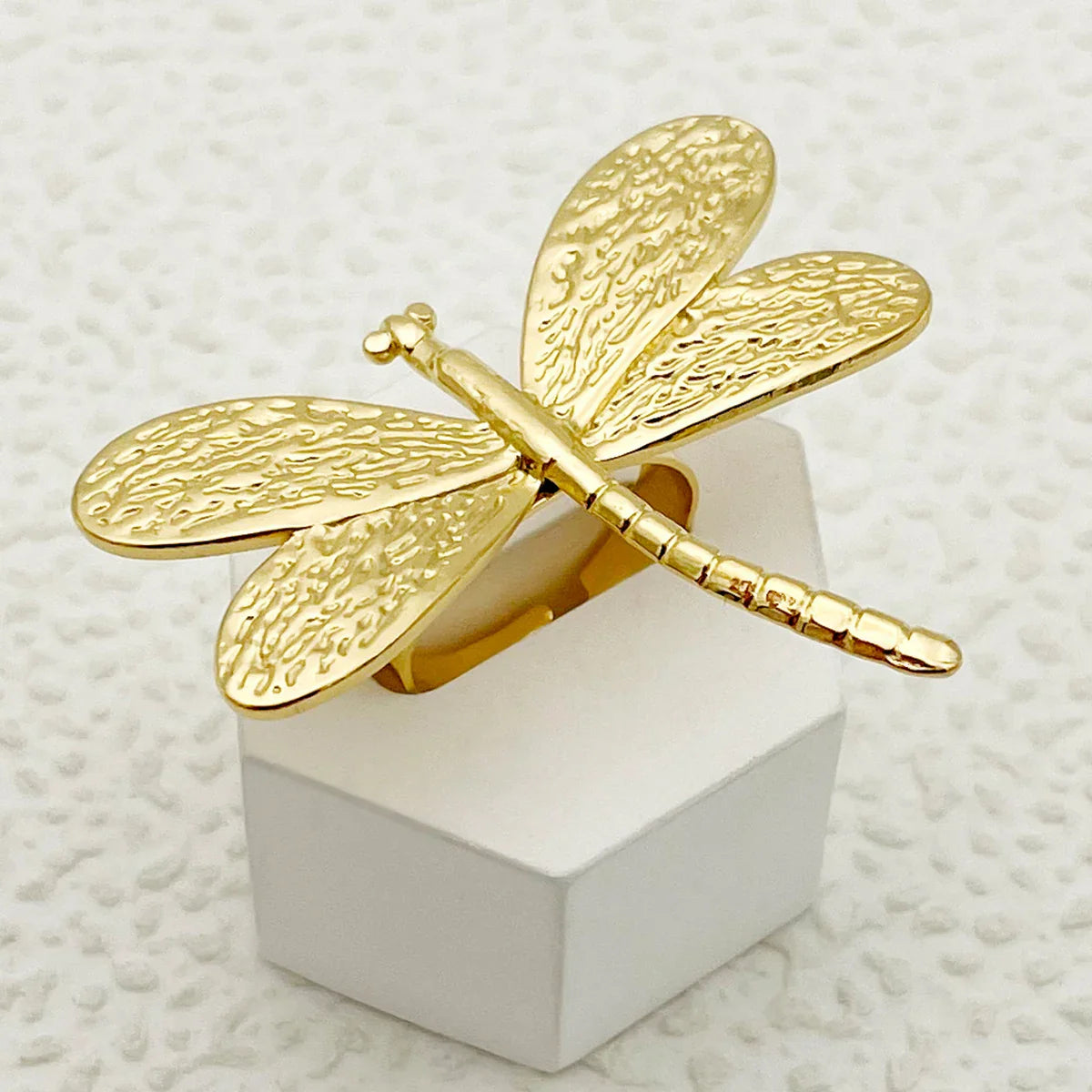 Aurelia | Radiant Flight | Golden Dragonfly Ring