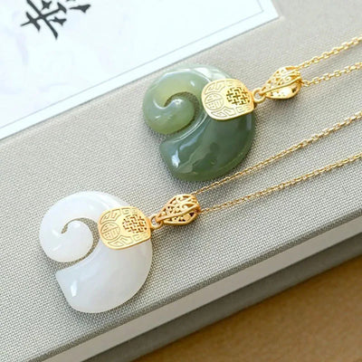 GoldEle | Gold and Jade Elephant | Necklace