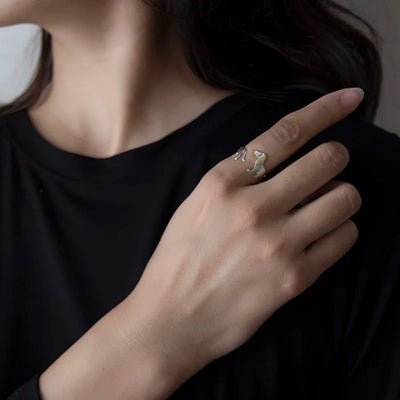 DoxiLove | Eternal Devotion | Sterling Silver Dachshund Memorial Wrap Ring