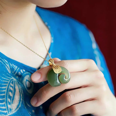 GoldEle | Gold and Jade Elephant | Necklace