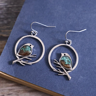 SkyWhisper | Freedom Grace | Vintage Bird on Branch Earrings