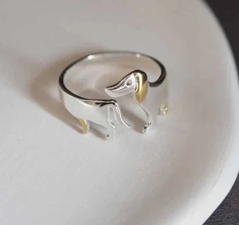 DoxiLove | Eternal Devotion | Sterling Silver Dachshund Memorial Wrap Ring