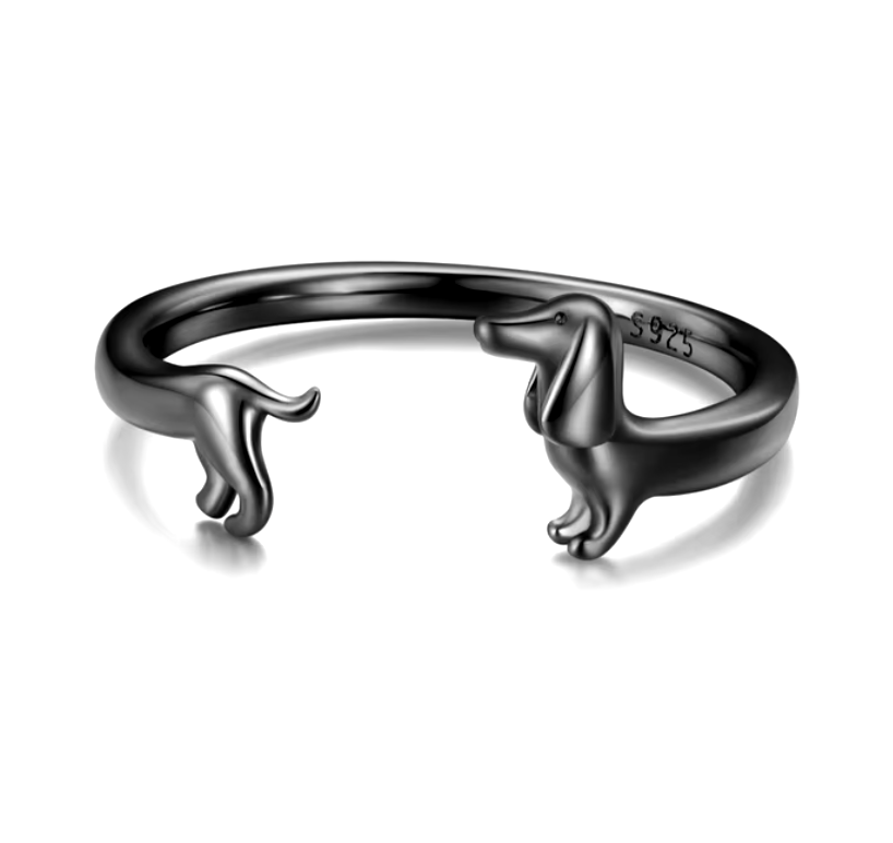 Nova | Dachshund Delight | Sterling Silver Adjustable Ring