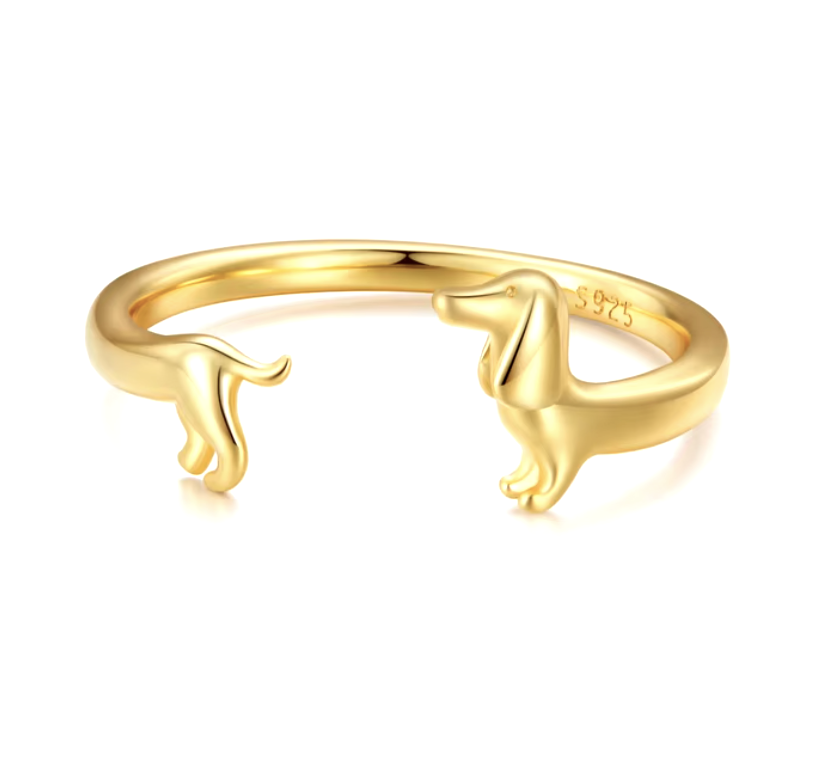 Nova | Dachshund Delight | Sterling Silver Adjustable Ring