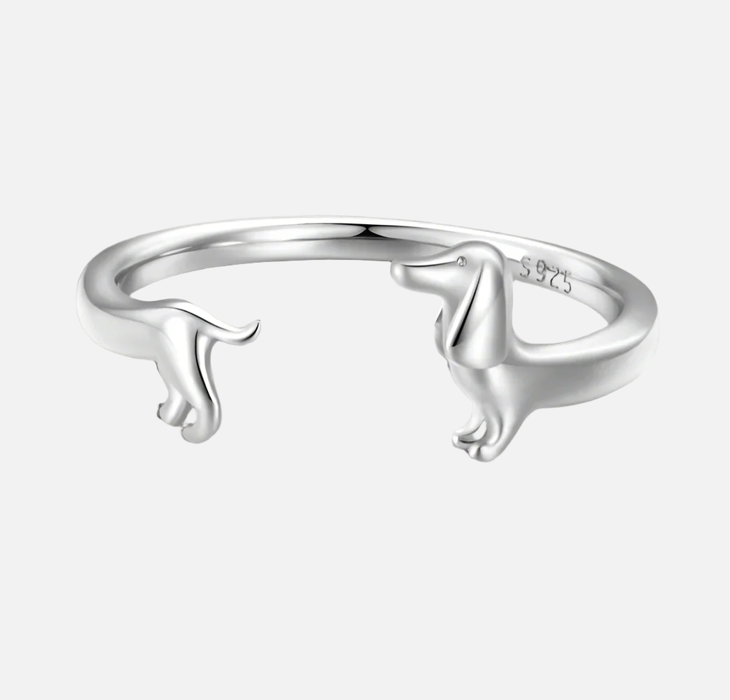 Nova | Dachshund Delight | Sterling Silver Adjustable Ring