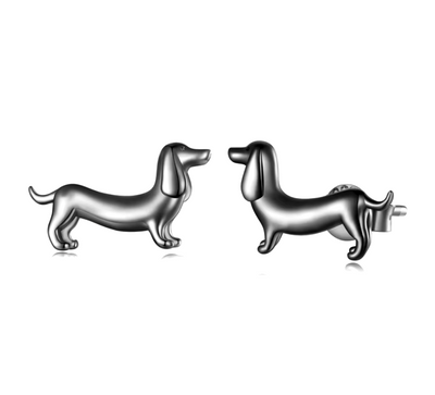 Dapper Dachshund | Sterling Silver Pup | Statement Earrings
