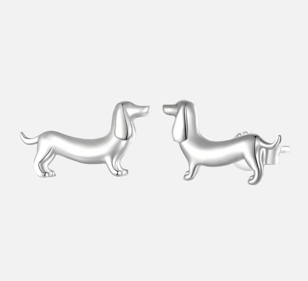 Dapper Dachshund | Sterling Silver Pup | Statement Earrings