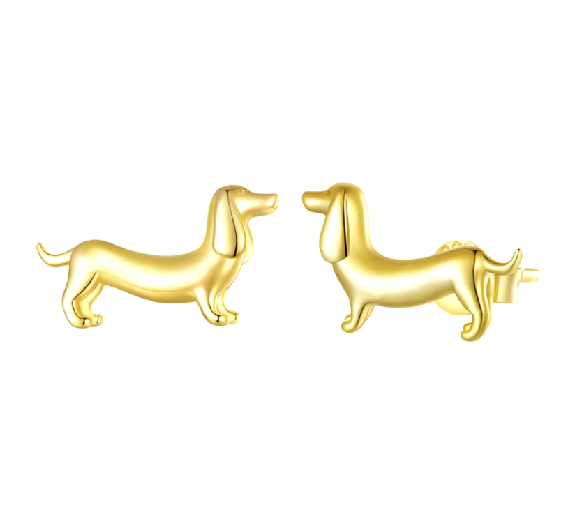 Dapper Dachshund | Sterling Silver Pup | Statement Earrings