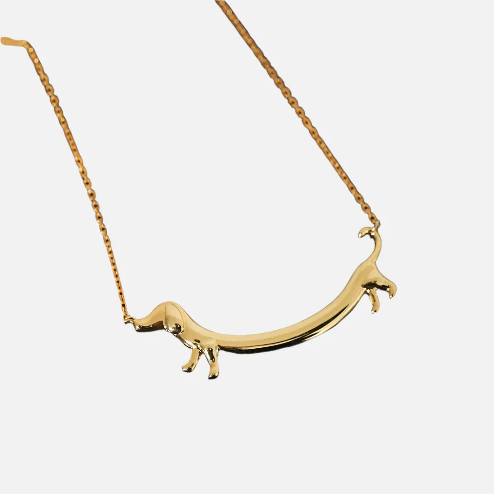 Solara | Golden Charm | Dachshund Statement Necklace