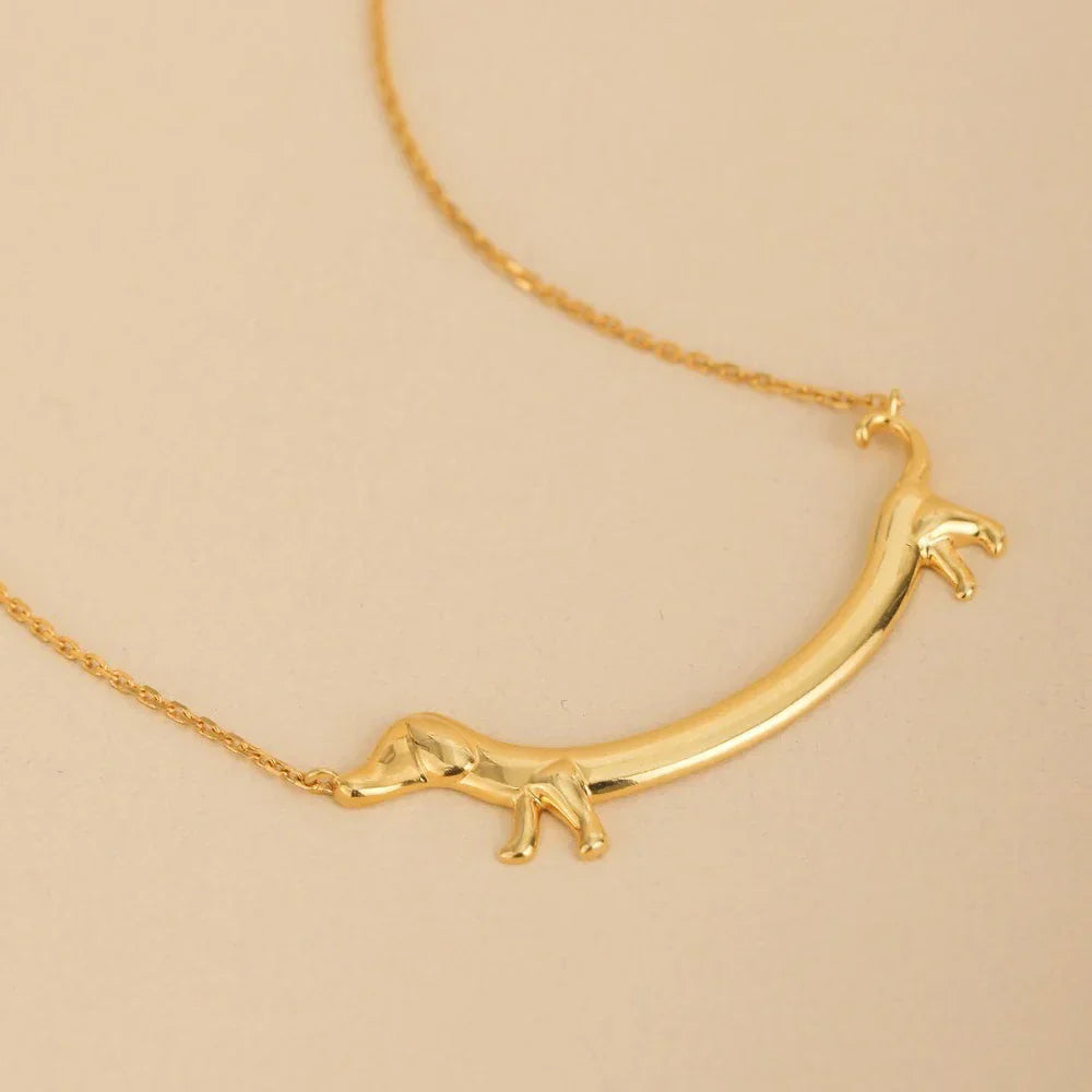 Solara | Golden Charm | Dachshund Statement Necklace