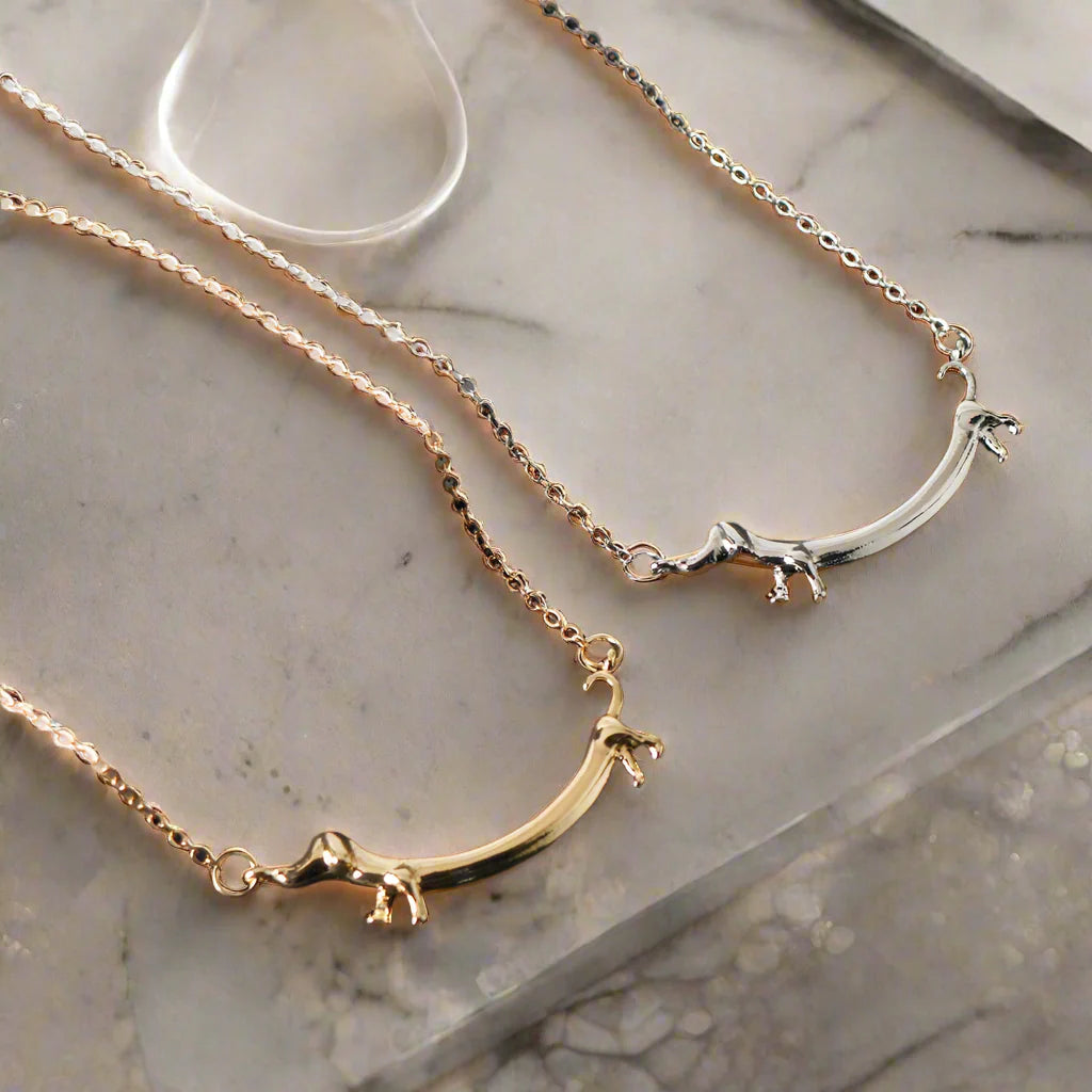 Solara | Golden Charm | Dachshund Statement Necklace