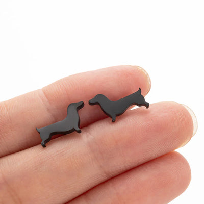 DachSilhouette | Sterling Elegance | Dachshund Stud Earrings