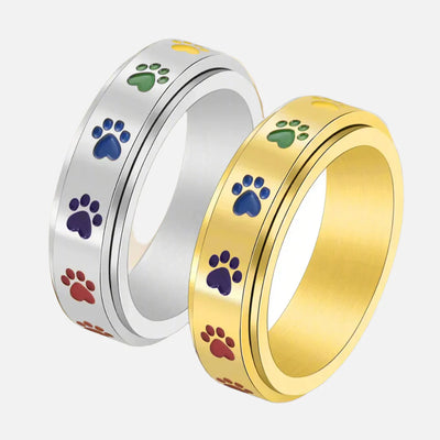 PawZen | Tranquil Motion | Stainless Steel Spinning Paw Ring