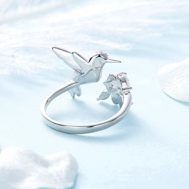Humming Glow | Adjustable Sparkle Ring | Rhinestone & Sterling