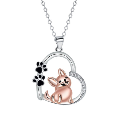 PetalPaw | Dog & Heart | Pendant Necklace