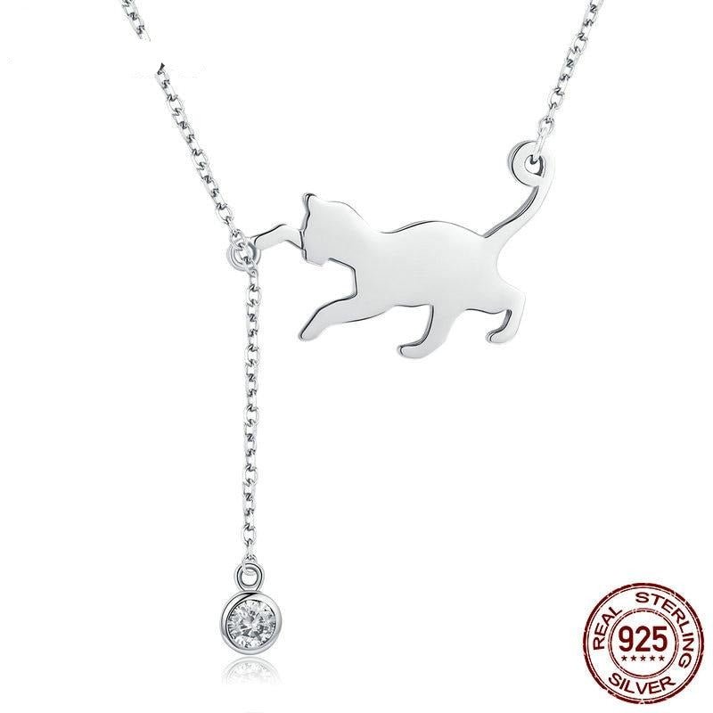 Whisker Charm | Sterling Silver Cat Pivot | Pendant Necklace