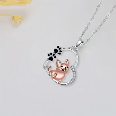 PetalPaw | Dog & Heart | Pendant Necklace
