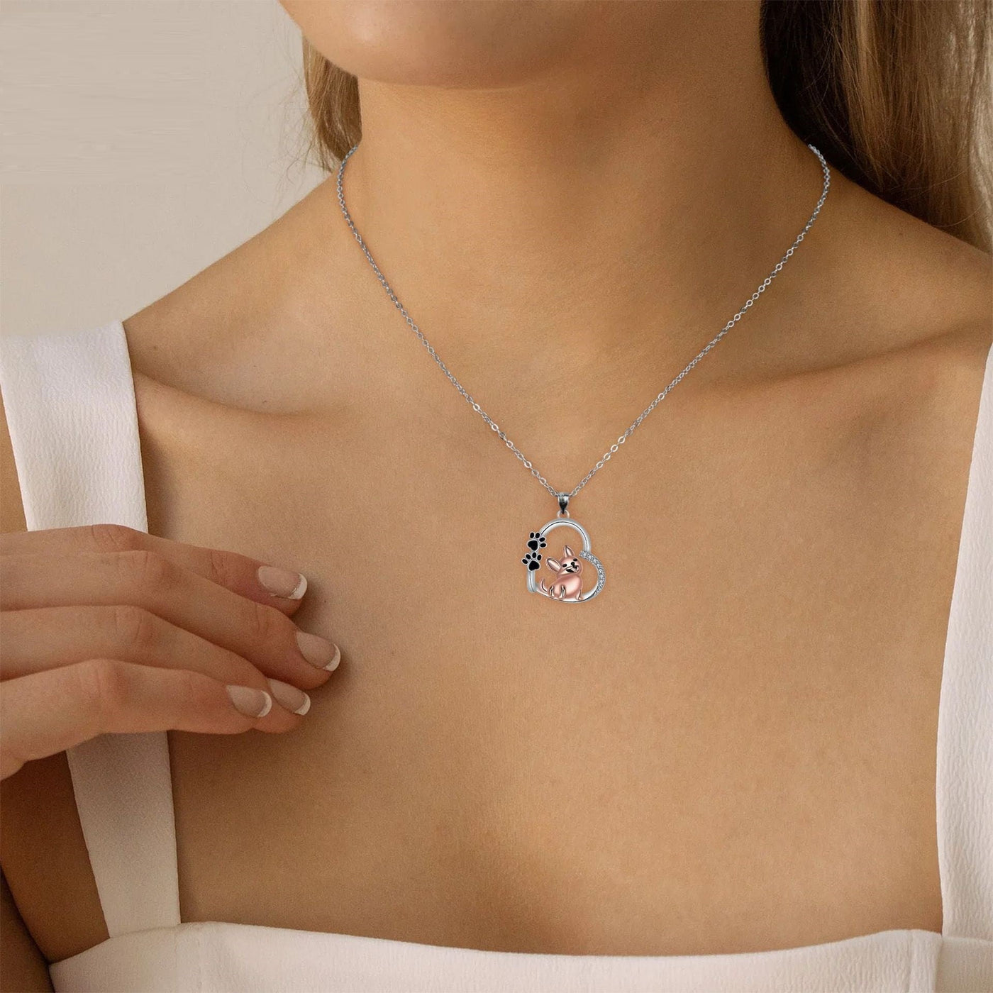 PetalPaw | Dog & Heart | Pendant Necklace