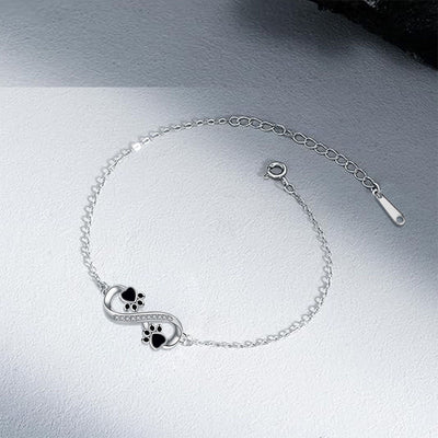 Alora | Infinite Paw Bond | Silver Bracelet