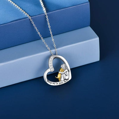 HeartPaw | Eternal Connection | Sterling Silver Dog Memorial Heart Necklace