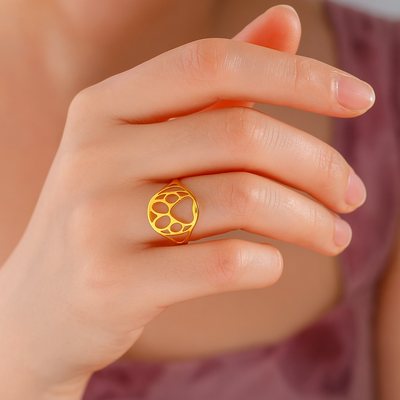 PawLume | Stainless Steel | Open Paw Ring