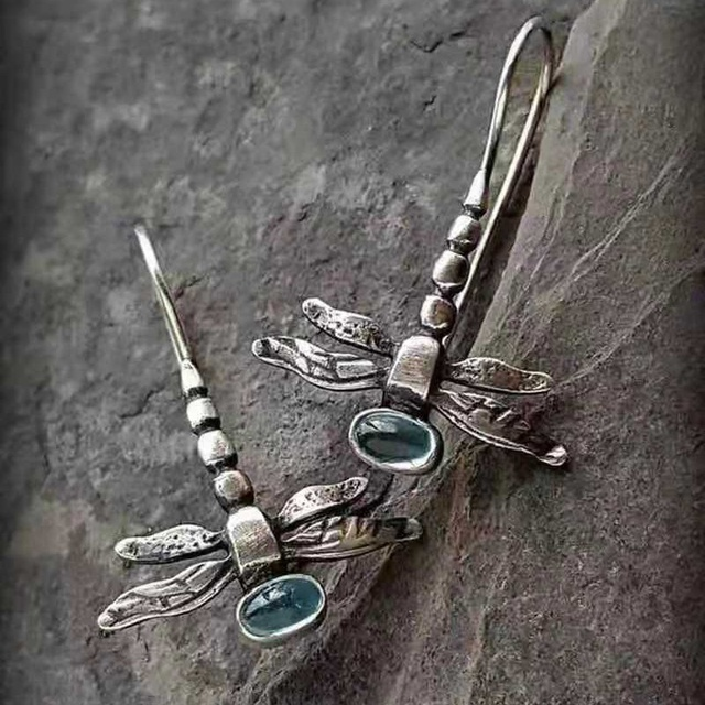 WingMuse | Vintage Dragonfly | Silver Earrings