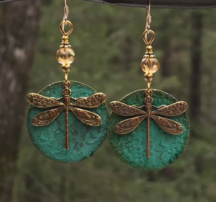 Zephyr | Vintage Dragonfly | Drop Earrings