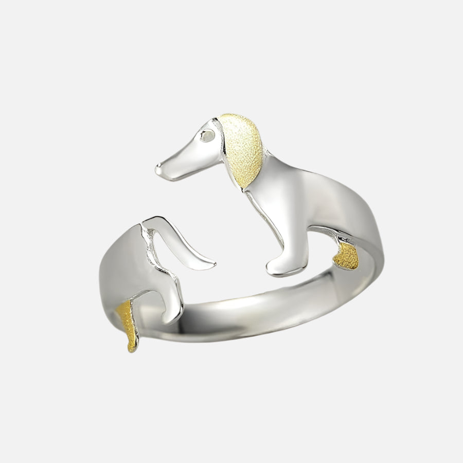 DoxiLove | Eternal Devotion | Sterling Silver Dachshund Memorial Wrap Ring