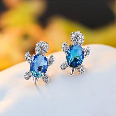 Ocean’s Trace | Sterling Silver | Sea Turtle Earrings