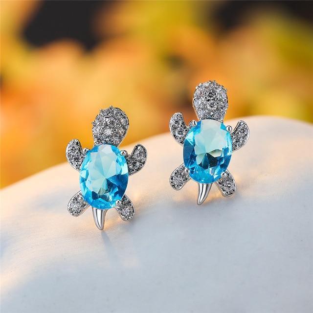 Ocean’s Trace | Sterling Silver | Sea Turtle Earrings