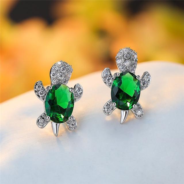 Ocean’s Trace | Sterling Silver | Sea Turtle Earrings