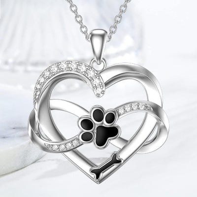 Elaria | Infinite Paw Embrace | Silver Necklace